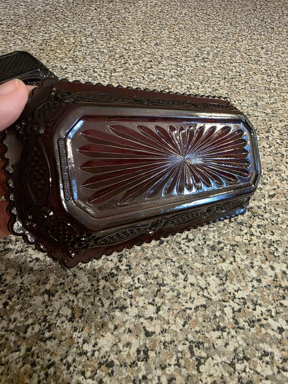 Antique Avon 1876 Cape Cod Collection Ruby Red Covered Butter Dish Nice!!
